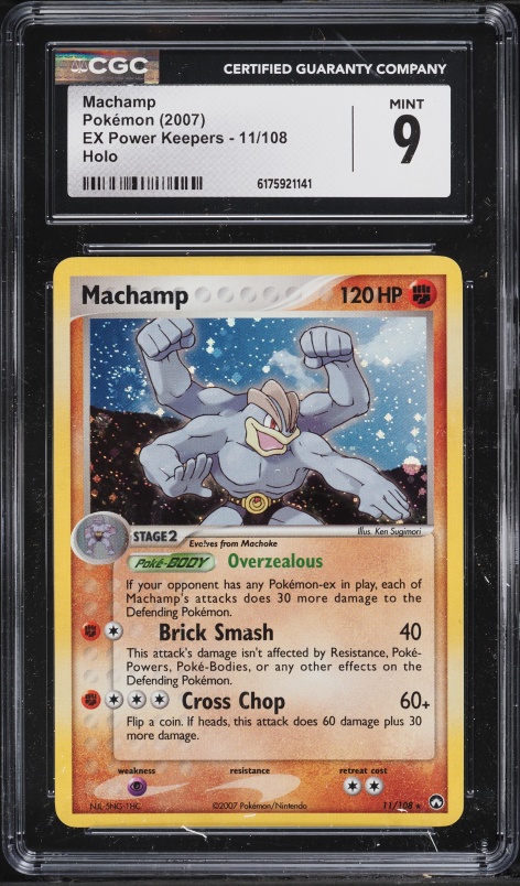 2007 Pokemon EX Power Keepers Holo Machamp #11 CGC 9 MINT