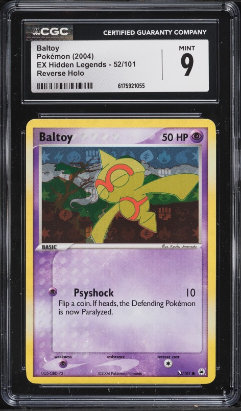 2004 Pokemon EX Hidden Legends Reverse Holo Baltoy #52 CGC 9 MINT
