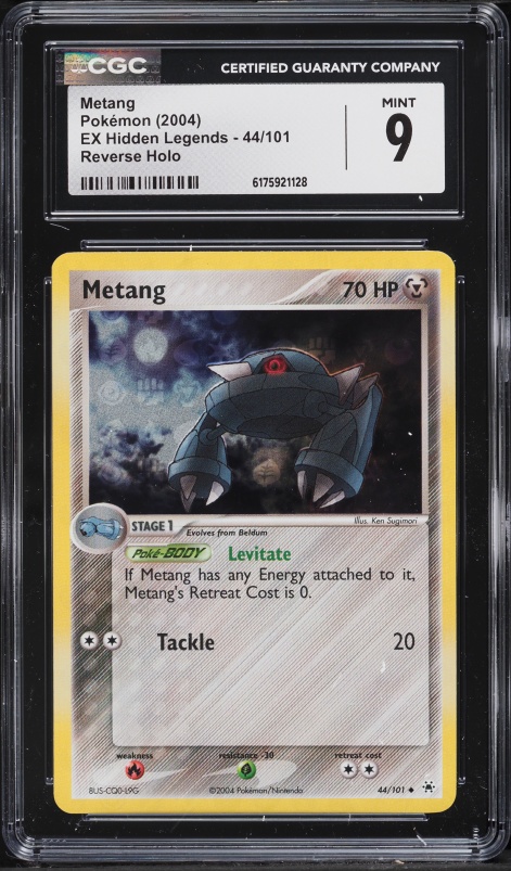 2004 Pokemon EX Hidden Legends Reverse Holo Metang #44 CGC 9 MINT