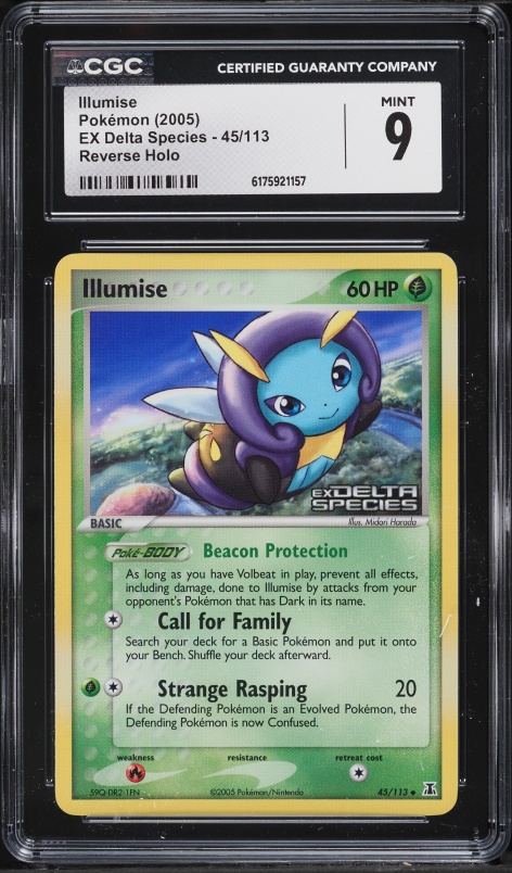 2005 Pokemon EX Delta Species Reverse Holo Illumise #45 CGC 9 MINT