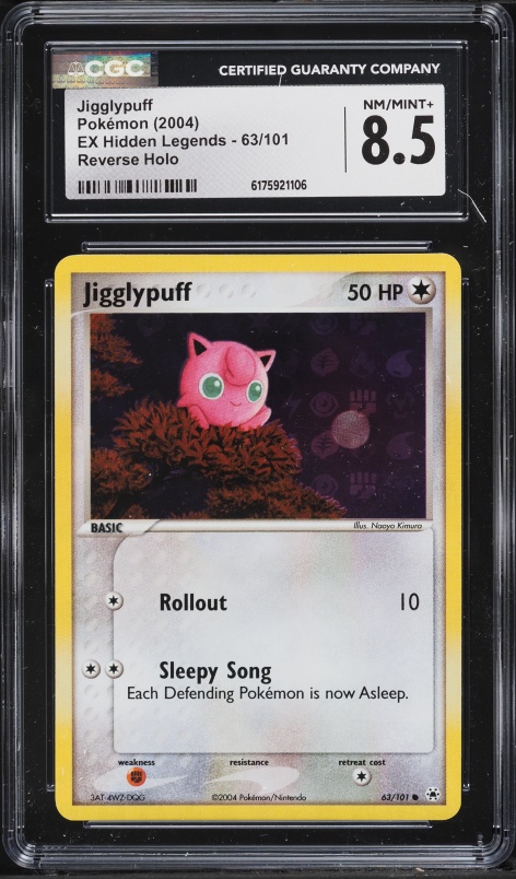 2004 Pokemon EX Hidden Legends Reverse Holo Jigglypuff #63 CGC 8.5 NM-MT+