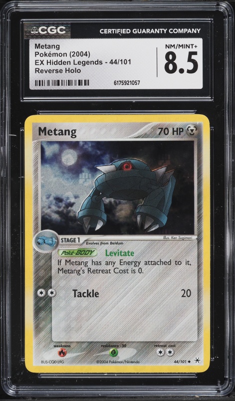 2004 Pokemon EX Hidden Legends Reverse Holo Metang #44 CGC 8.5 NM-MT+