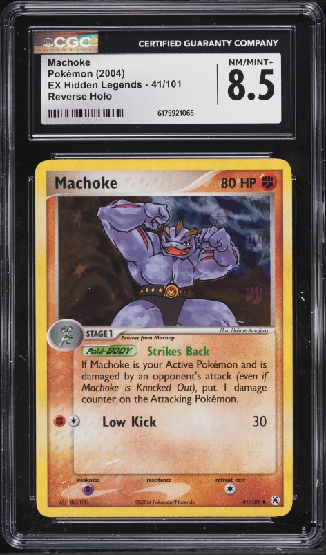 2004 Pokemon EX Hidden Legends Reverse Holo Machoke #41 CGC 8.5 NM-MT+