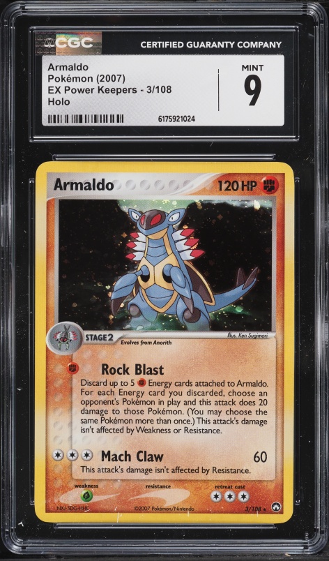 2007 Pokemon EX Power Keepers Holo Armaldo #3 CGC 9 MINT