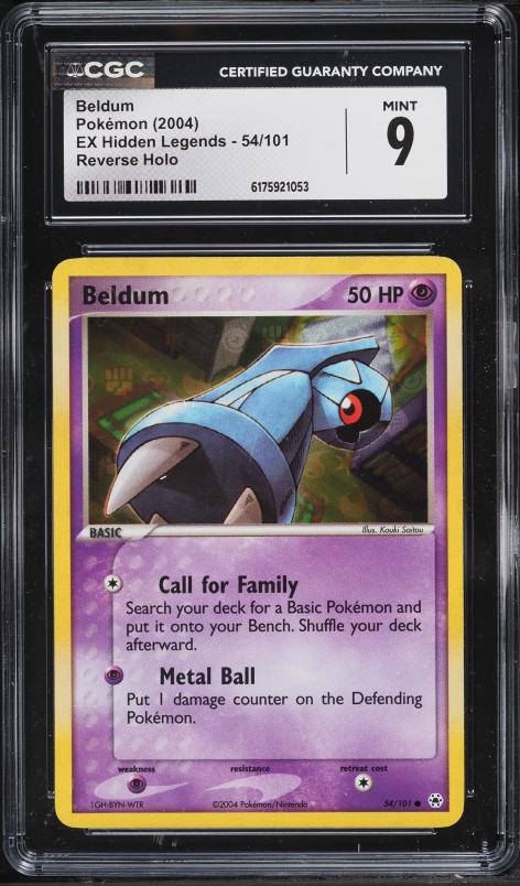 2004 Pokemon EX Hidden Legends Reverse Holo Beldum #54 CGC 9 MINT