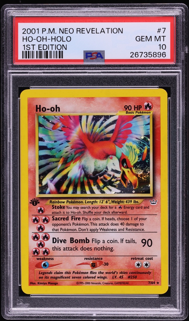 2001 Pokemon Neo Revelation 1st Edition Holo Ho-Oh #7 PSA 10 GEM MINT