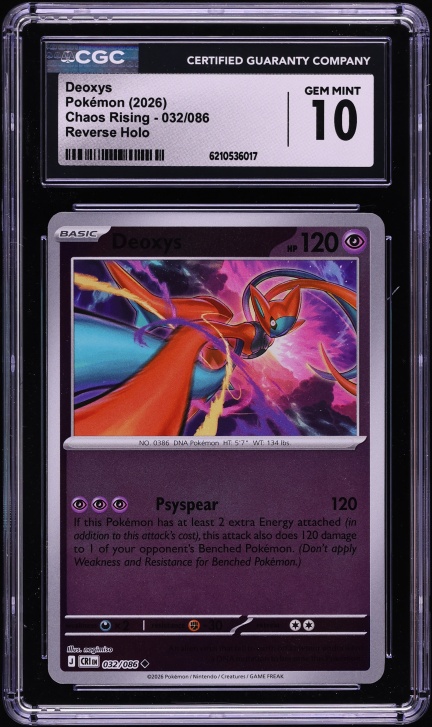 2026 Pokemon Mega Evolution Chaos Rising Reverse Holo Deoxys #32 CGC 10 GEM MINT