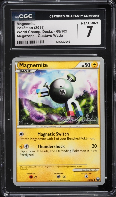 2011 Pokemon World Championships Decks Megazone Gustavo Wada Magnemite #68 CGC 7 NRMT