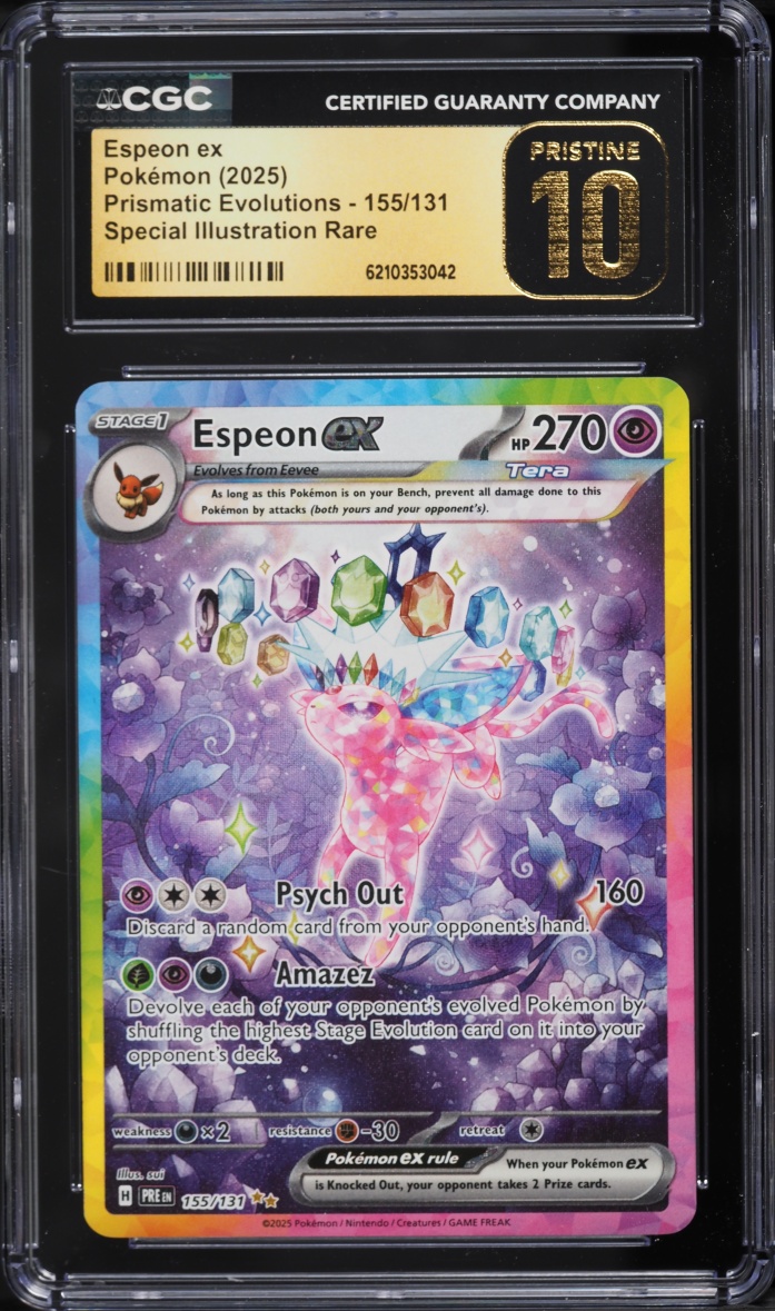2025 Pokemon Scarlet & Violet Prismatic Evolutions SIR Espeon ex #155 CGC 10 PRISTINE