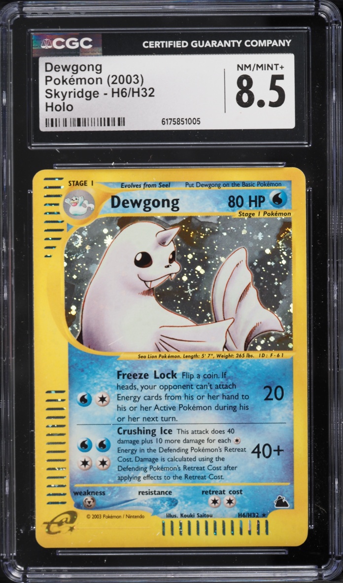 2003 Pokemon Skyridge Holo Dewgong #H6 CGC 8.5 NM-MT+