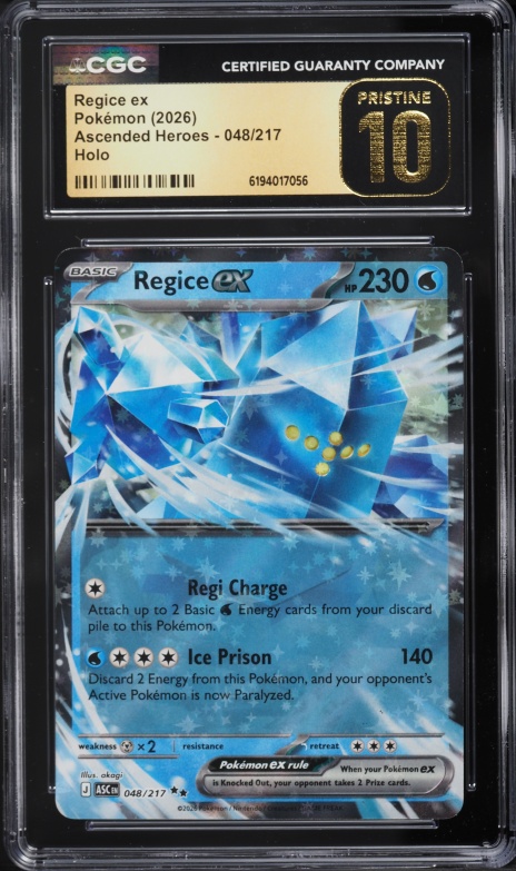 2026 Pokemon Mega Evolution Ascended Heroes Holo Regice Ex #48 CGC 10 PRISTINE