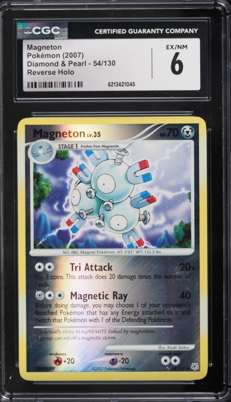 2007 Pokemon Diamond & Pearl Reverse Holo Magneton #54 CGC 6 EXMT