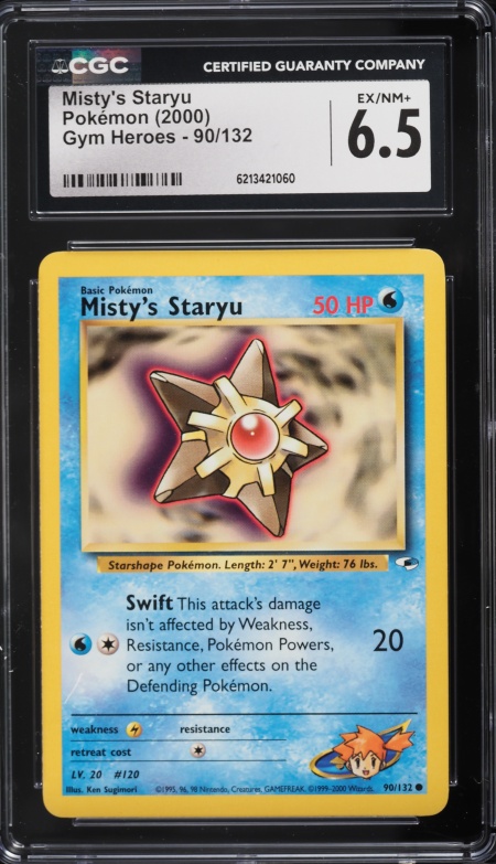 2000 Pokemon Gym Heroes Misty's Staryu #90 CGC 6.5 EXMT+