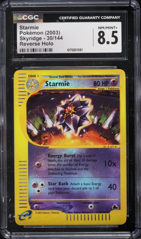 2003 Pokemon Skyridge Reverse Holo Starmie #30 CGC 8.5 NM-MT+