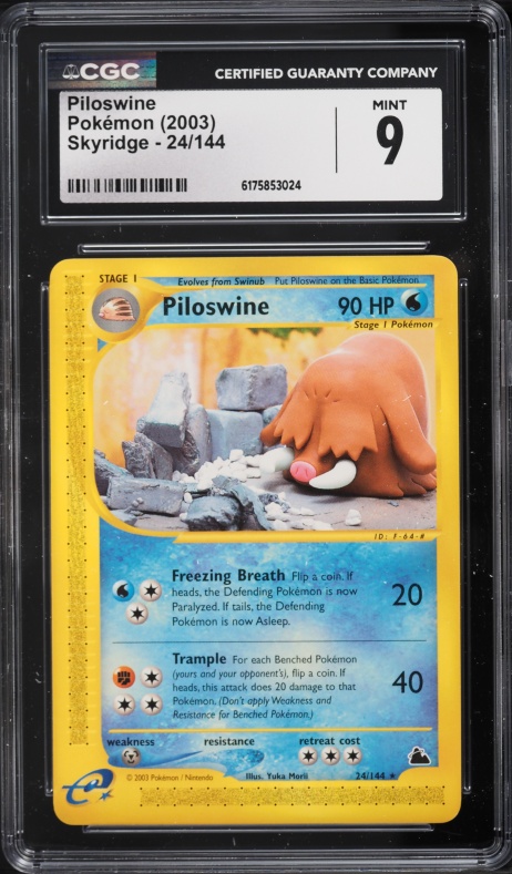 2003 Pokemon Skyridge Piloswine #24 CGC 9 MINT