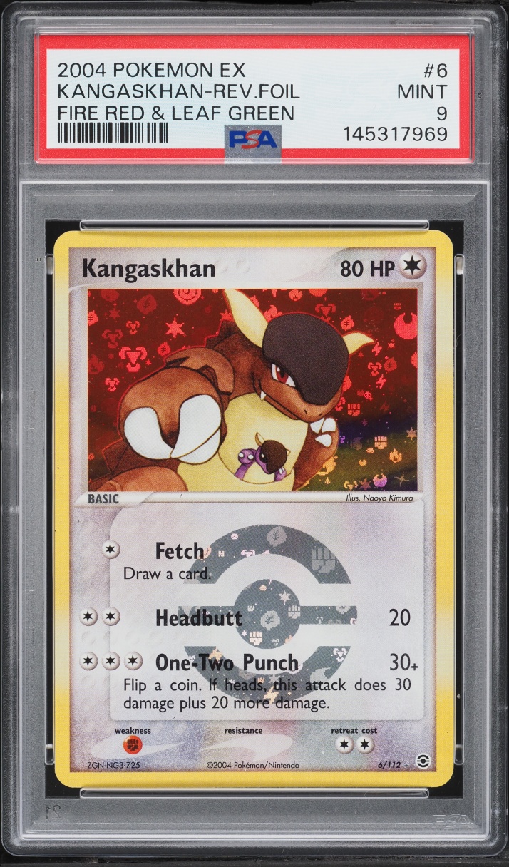2004 Pokemon EX FireRed & LeafGreen Reverse Holo Kangaskhan #6 PSA 9 MINT