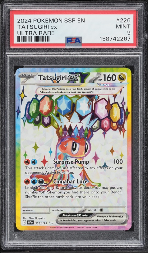 2024 Pokemon Scarlet & Violet Surging Sparks Full Art Tatsugiri ex #226 PSA 9 MINT