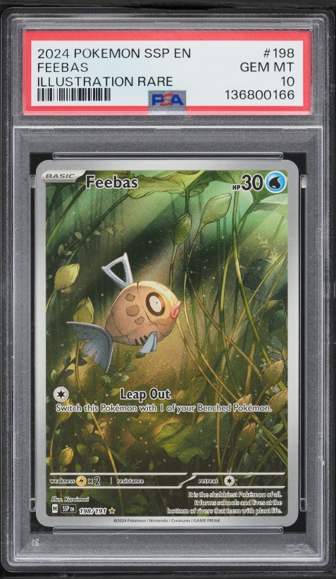 2024 Pokemon Scarlet & Violet Surging Sparks IR Feebas #198 PSA 10 GEM MINT