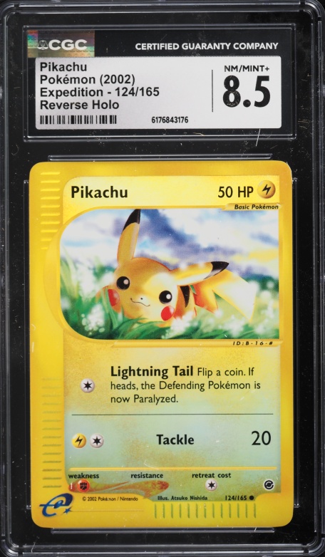 2002 Pokemon Legendary Collection Reverse Holo Pikachu #86 PSA 8