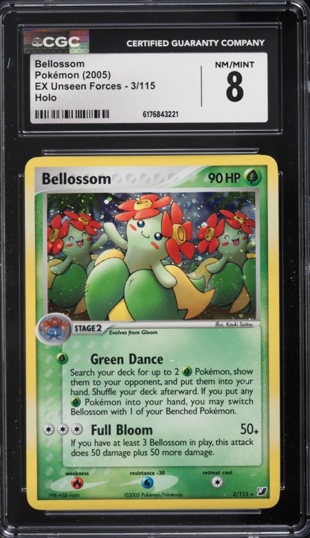 2005 Pokemon EX Unseen Forces Holo Bellossom #3 CGC 8 NM-MT