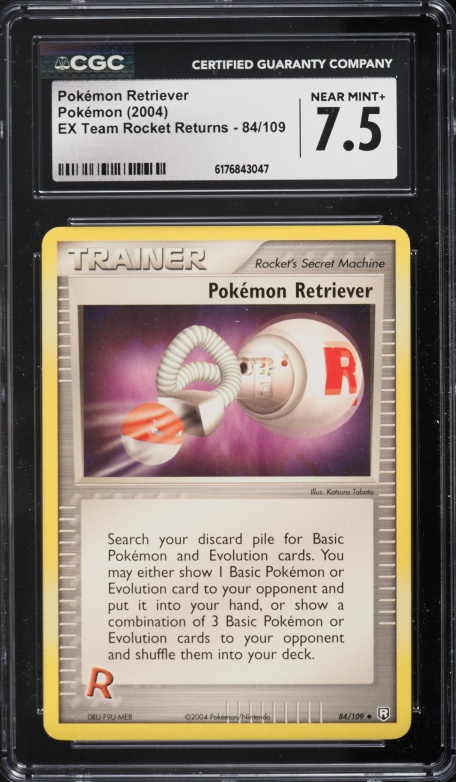 2004 Pokemon EX Team Rocket Returns Pokemon Retriever #84 CGC 7.5 NRMT+