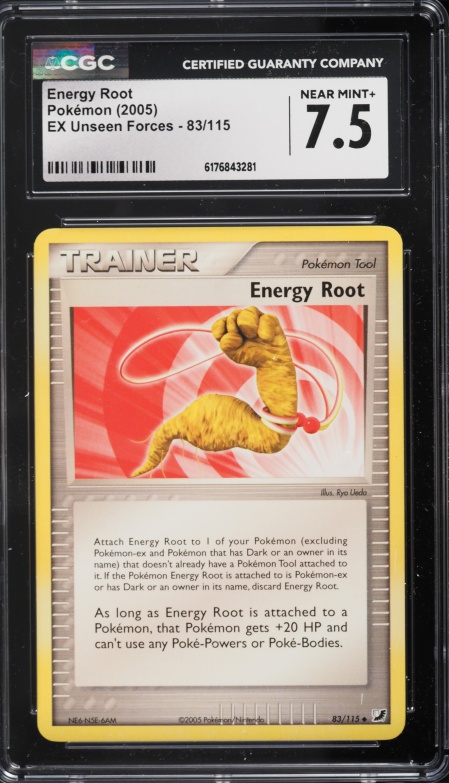 2005 Pokemon EX Unseen Forces Energy Root #83 CGC 7.5 NRMT+