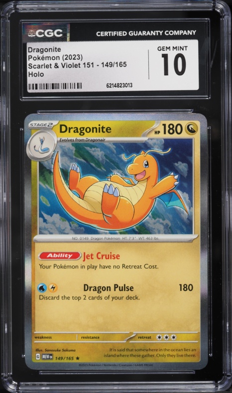 2023 Pokemon Scarlet & Violet 151 Holo Dragonite #149 CGC 10 GEM MINT