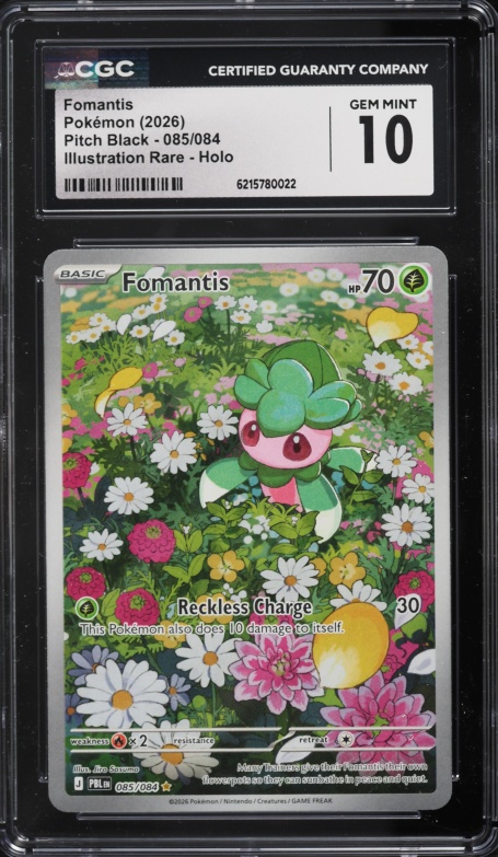 2026 Pokemon Mega Evolution Pitch Black IR Fomantis #85 CGC 10 GEM MINT