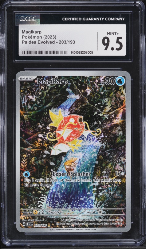 2023 Pokemon Scarlet & Violet Paldea Evolved IR Magikarp #203 CGC 9.5 MINT+