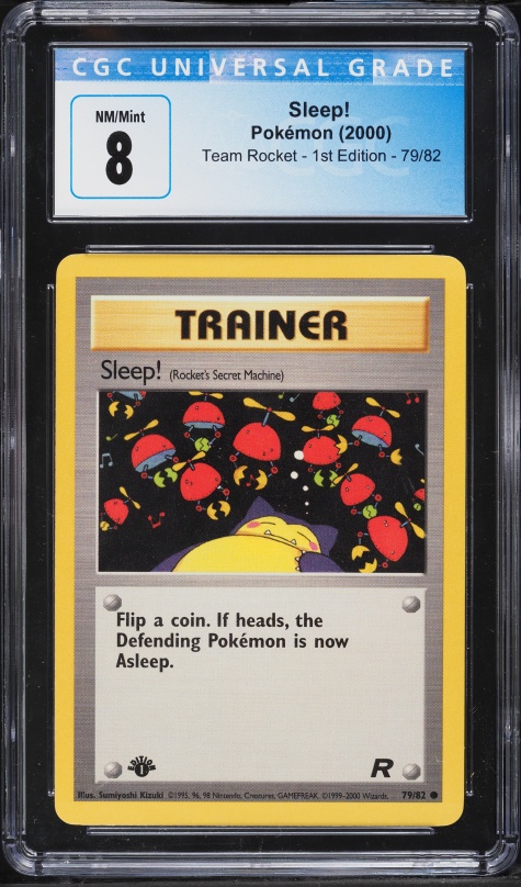 2000 Pokemon Team Rocket 1st Edition Sleep! #79 CGC 8 NM-MT