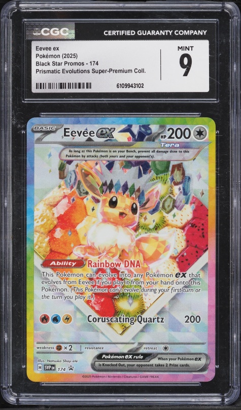 2025 Pokemon SV Promo Prismatic Evolutions Super Premium Full Art Eevee EX #174 CGC 9 MINT