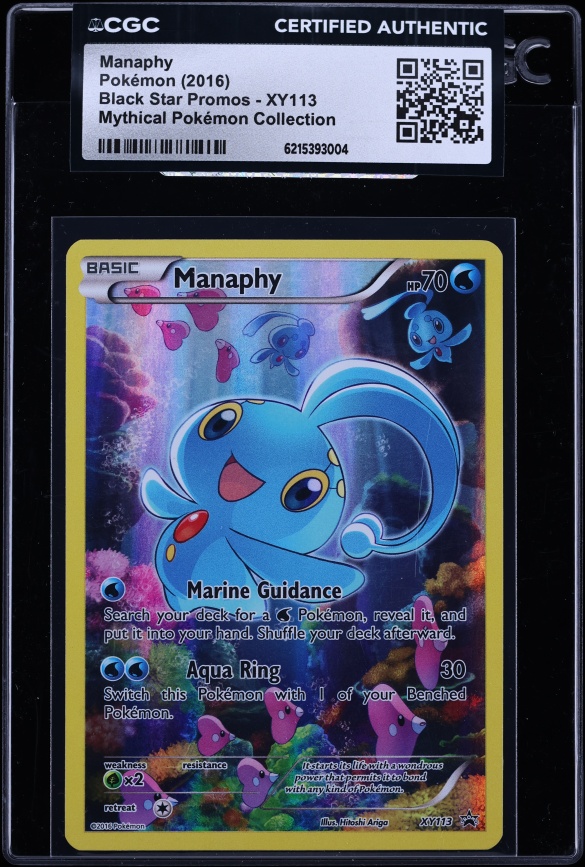 2016 Pokemon Promo Mythical Collection Manaphy #XY113 CGC AUTH
