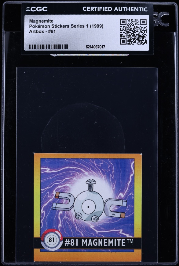 1999 Pokemon Stickers Series 1 Artbox Magnemite #81 CGC AUTH