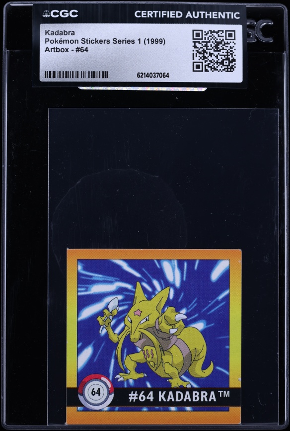 1999 Pokemon Stickers Series 1 Artbox Kadabra #64 CGC AUTH