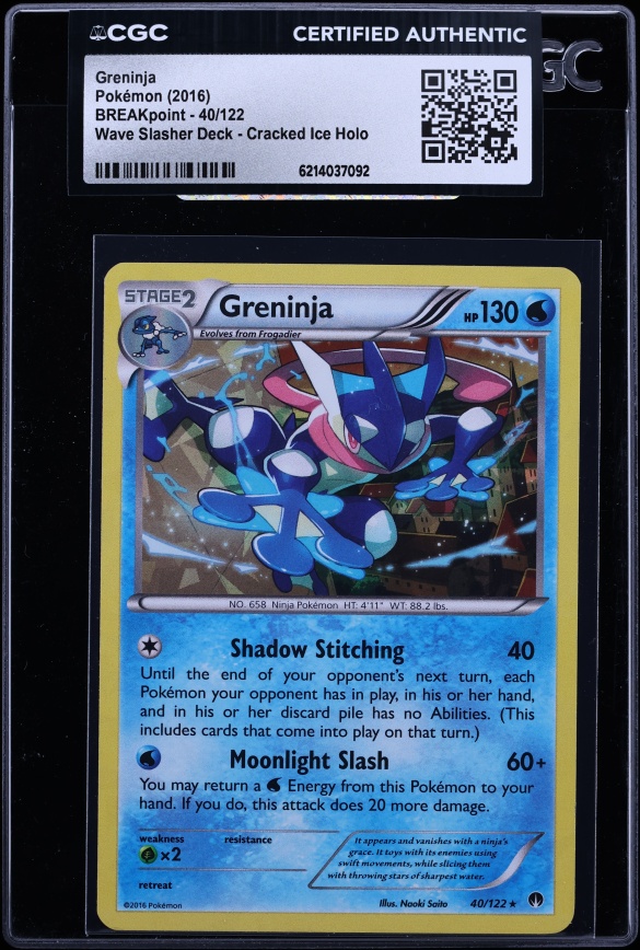 2016 Pokemon XY Breakpoint Wave Slasher Deck Cracked Ice Holo Greninja #40 CGC AUTH