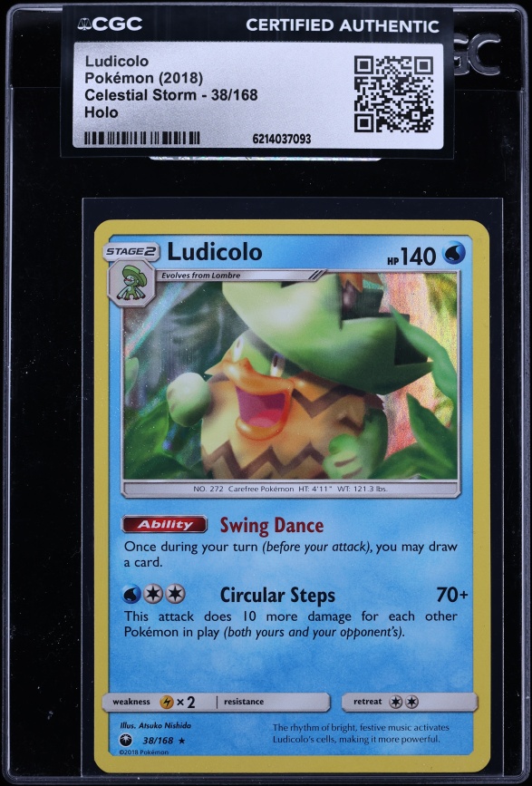 2018 Pokemon Celestial Storm Holo Ludicolo #38 CGC AUTH