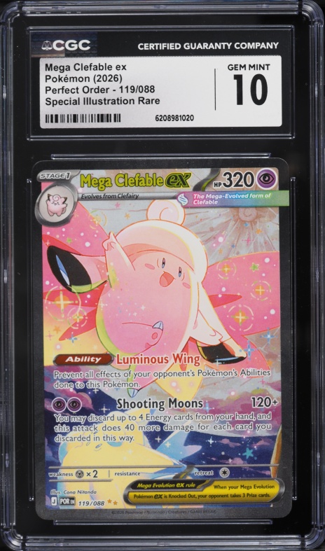 2026 Pokemon Mega Evolution Perfect Order SIR Mega Clefable Ex #119 CGC 10 GEM MINT