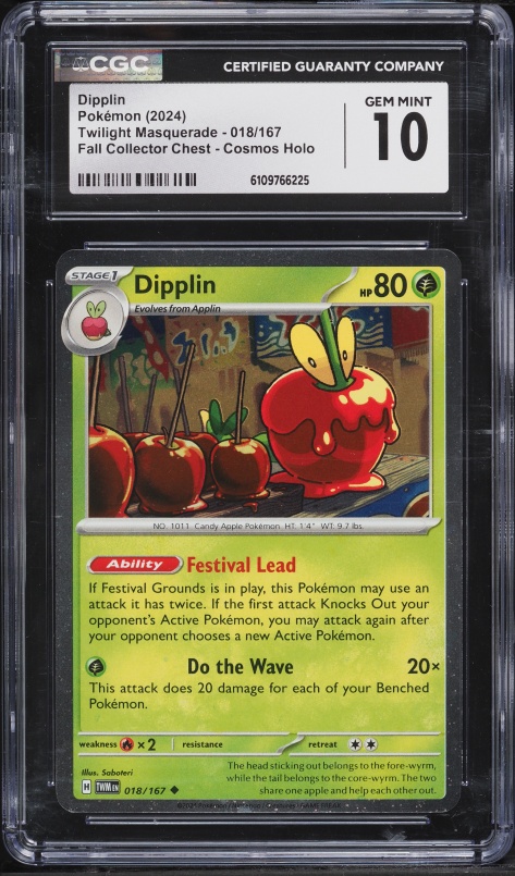 2024 Pokemon SV Twilight Masquerade Fall Collector Chest Holo Dipplin #18 CGC 10 GEM MINT