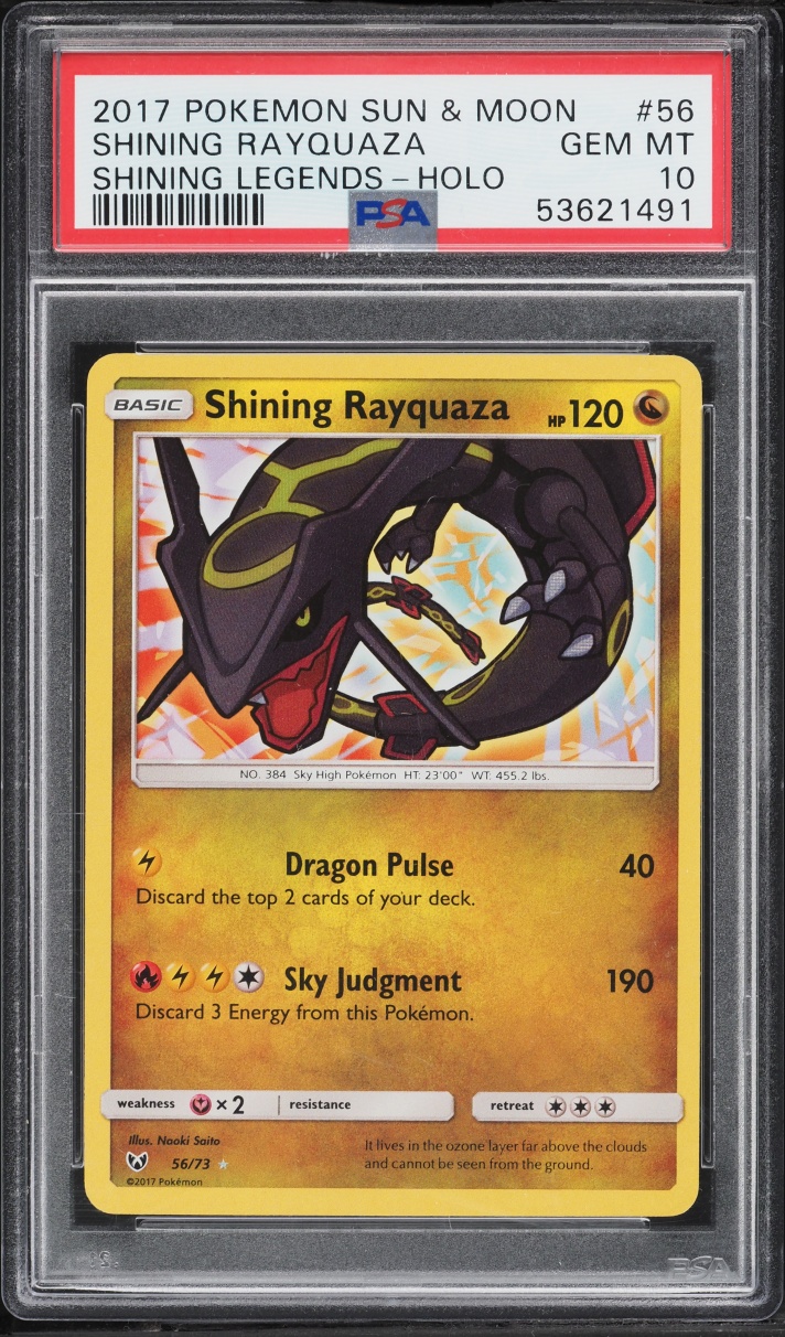 2017 Pokemon Sun & Moon Shining Legends Holo Shining Rayquaza #56 PSA 10 GEM MINT
