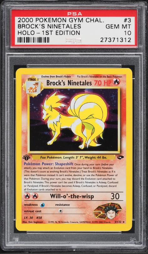 2000 Pokemon Gym Challenge 1st Edition Holo Brock's Ninetales #3 PSA 10 GEM MINT