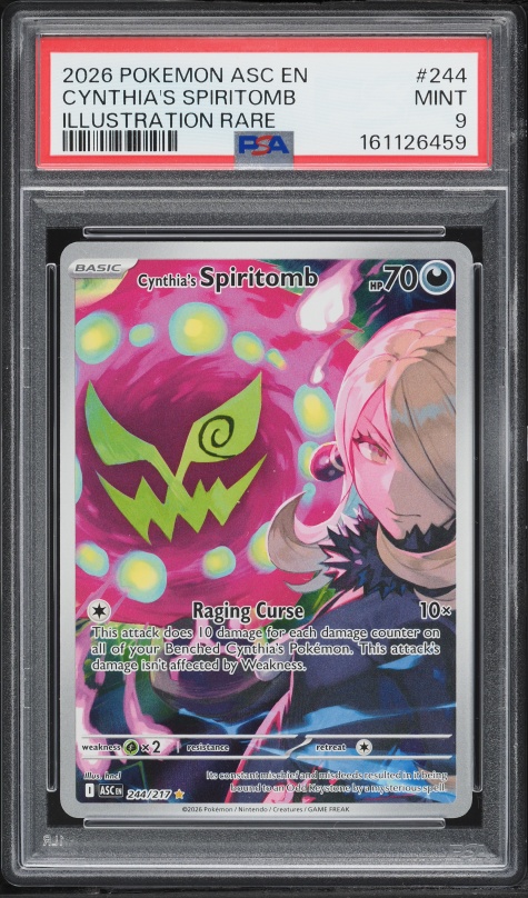 2026 Pokemon Mega Evolution Ascended Heroes IR Cynthia's Spiritomb #244 PSA 9 MINT