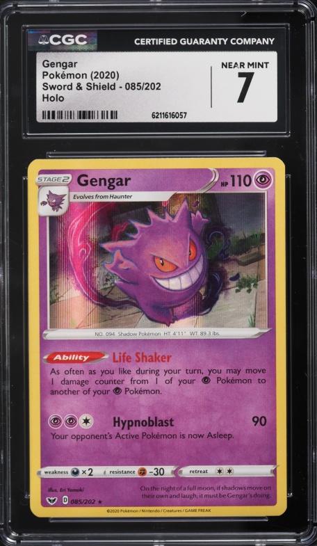2020 Pokemon Sword & Shield Holo Gengar #85 CGC 7 NRMT