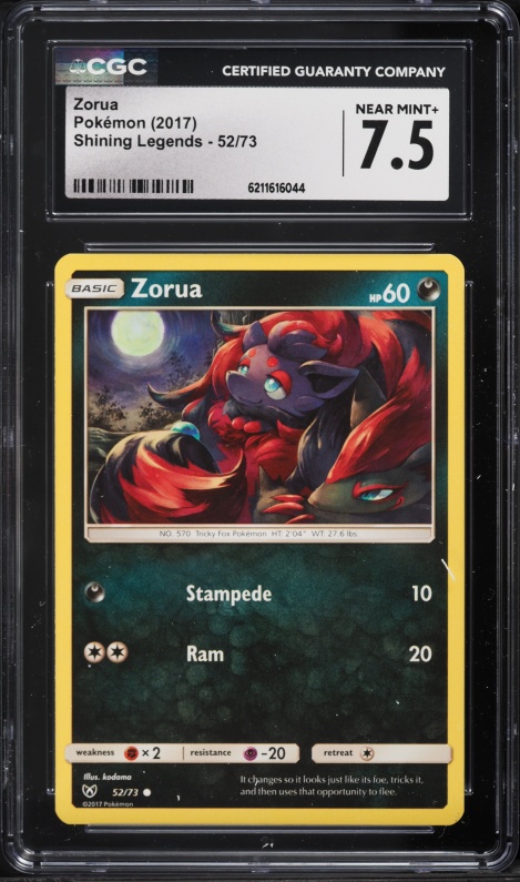 2017 Pokemon Shining Legends Zorua #52 CGC 7.5 NRMT+