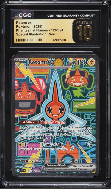 2025 Pokemon Mega Evolution Phantasmal Flames SIR Rotom Ex #126 CGC 10 PRISTINE