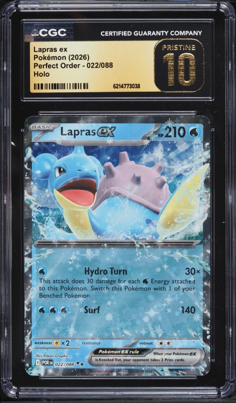 2026 Pokemon Mega Evolution Perfect Order Holo Lapras Ex #22 CGC 10 PRISTINE