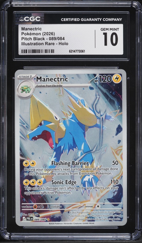 2026 Pokemon Mega Evolution Pitch Black IR Manectric #89 CGC 10 GEM MINT