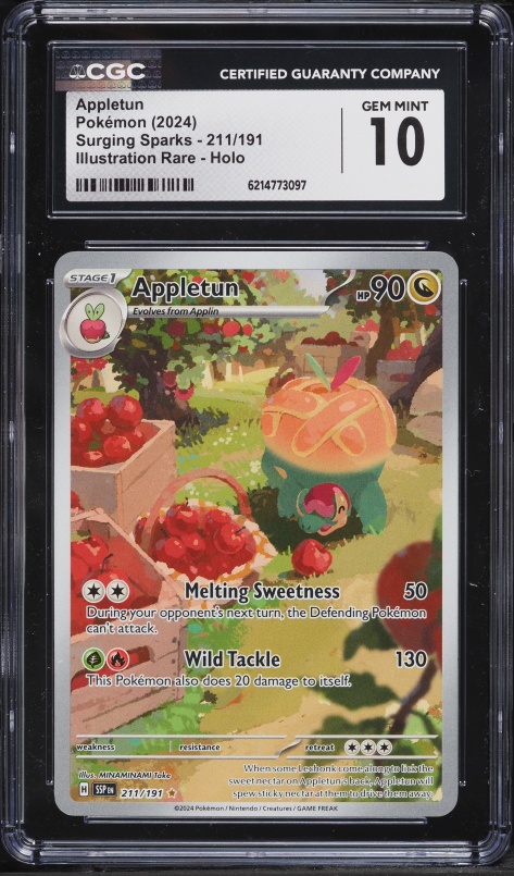2024 Pokemon Scarlet & Violet Surging Sparks IR Appletun #211 CGC 10 GEM MINT