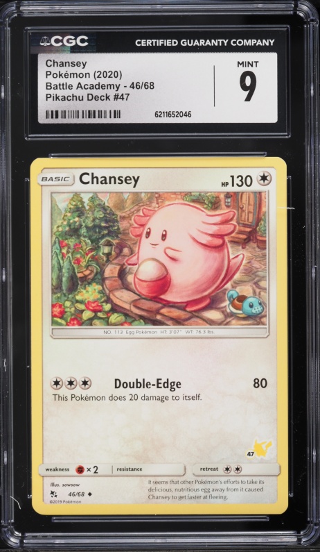 2020 Pokemon Sword & Shield Battle Academy Pikachu Deck #47 Chansey #46 CGC 9 MINT