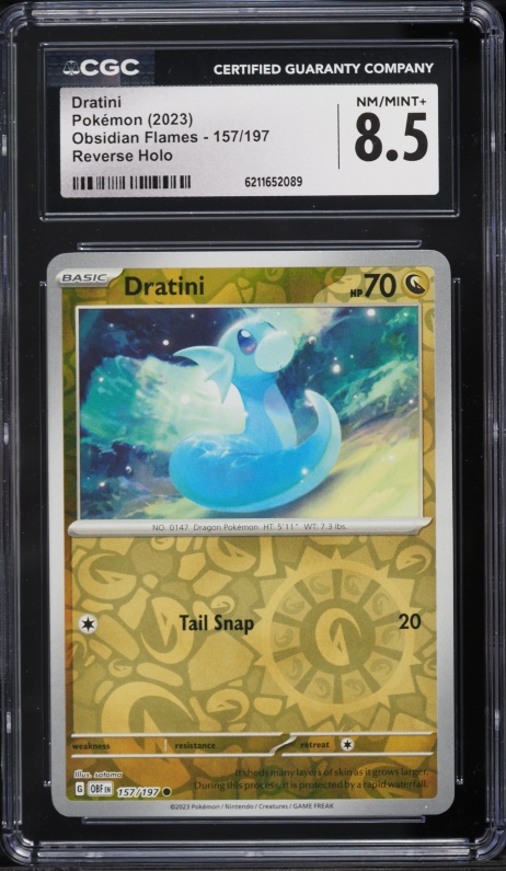 2023 Pokemon Scarlet & Violet Obsidian Flames Reverse Holo Dratini #157 CGC 8.5 NM-MT+