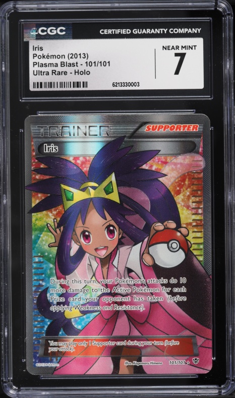 2013 Pokemon Black & White Plasma Blast Full Art Iris #101 CGC 7 NRMT